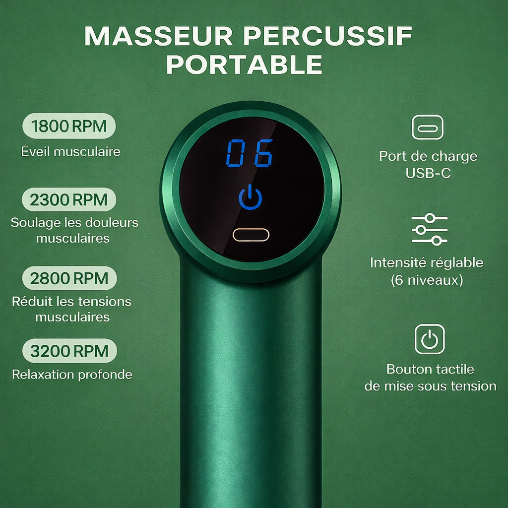 🔥 Pistolet de Massage AureaZen – Pro